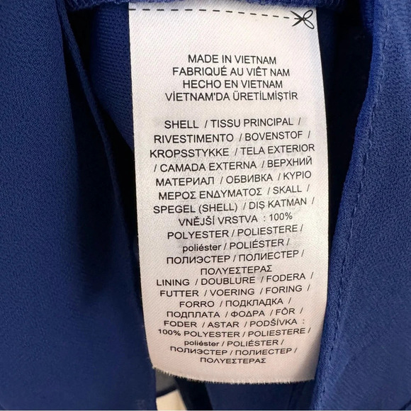 Ralph Lauren Black Label Chiffon Cape-Overlay mesh Jersey Dress sz 12 Large blue - Picture 8 of 15